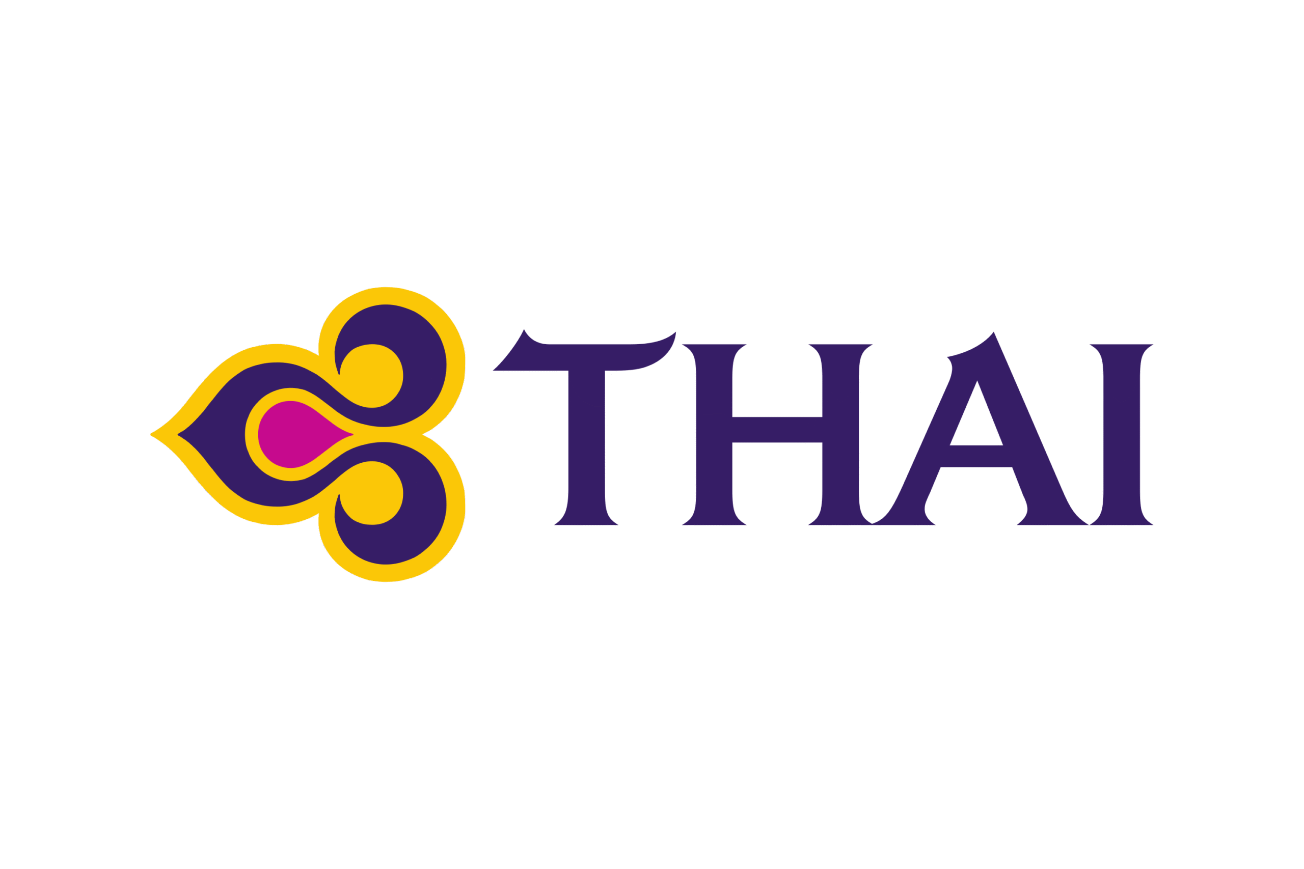 hai Airways logo featuring a stylized purple and gold flower design, with the airline's name in purple text.